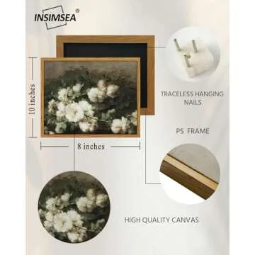 Elegant InSimSea Flower Framed Wall Art for Any Room