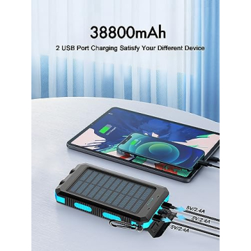 Versatile Solar Charger, 38800mAh Power Bank, Waterproof for Travel