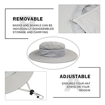 YR.Lover Durable Wide Brim Fishing Hat for Sun Protection