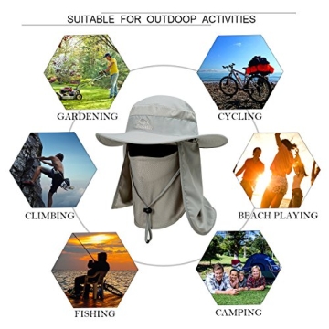 YR.Lover Durable Wide Brim Fishing Hat for Sun Protection