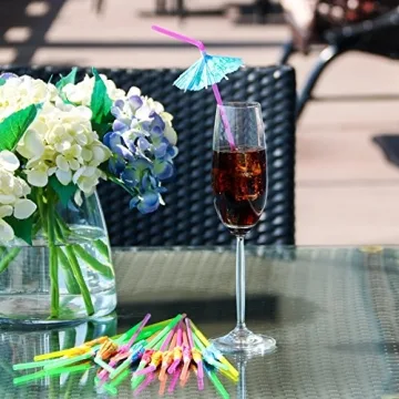 ALINK 50 Colorful Umbrella Drinking Straws for Parties