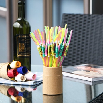 ALINK 50 Colorful Umbrella Drinking Straws for Parties