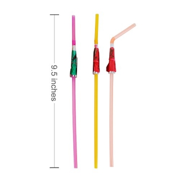 ALINK 50 Colorful Umbrella Drinking Straws for Parties