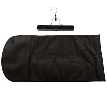 SLLIE Hair Extensions Storage Dust Proof Bag Wig Storage Bags with Wooden Hanger Carrier Case Protection for Human Hair