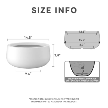 Kante 15.7" Round Concrete Planter for Indoor and Outdoor