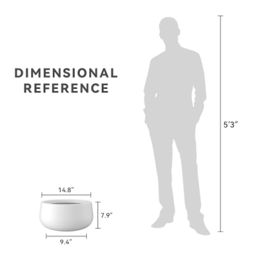 Kante 15.7" Round Concrete Planter for Indoor and Outdoor
