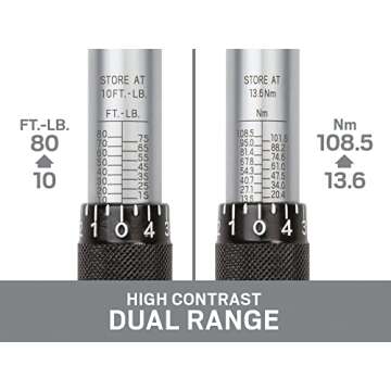 TEKTON 3/8 Inch Drive Micrometer Torque Wrench (10-80 ft.-lb.) | 24330
