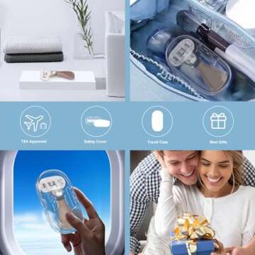 THURLADY Travel Razors for Women, 5-Blade Womens Razors for Shaving, 1 Mini Razor, 3 Razor Blade Refills and 1 Travel Case, Portable Women Razor for an Extra Smooth Shave, Travel Essentials, Coffee