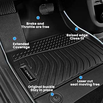 All Weather Floor Mats Fits for Mazda CX-90(Include PHEV) 2024 2025 6&7 seat 3 Rows TPE Rubber Liners Accessoires for Mazda CX90 2024 2025 All Season Guard Odorless Anti-Slip Mats