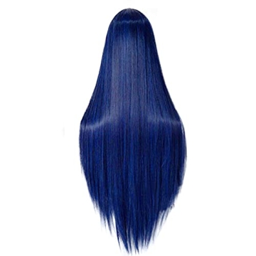 Anogol 32 Inch Dark Blue Wig for Cosplay & Halloween