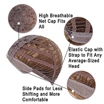 Anogol 32 Inch Dark Blue Wig for Cosplay & Halloween