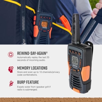 Cobra ACXT1035R Floating Walkie Talkies Waterproof & Rechargeable