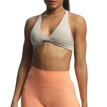 Aoxjox Women's Satara Twist Sports Bra - Comfortable, Backless, Padded for Yoga & Workouts