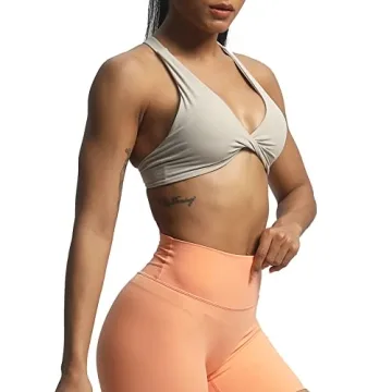 Aoxjox Satara Twist Sports Bra Backless Padded Yoga Top