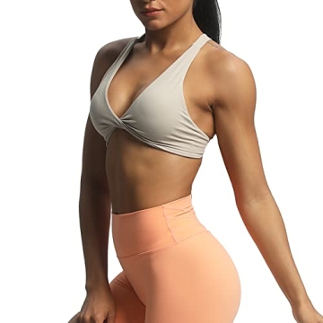 Aoxjox Satara Twist Sports Bra Backless Padded Yoga Top