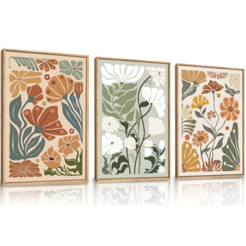 KAIRNE Flower Market Framed Canvas Art Set for All Spaces