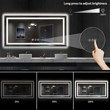 LOAAO LED Bathroom Mirror with Dimmable Lights and Anti-Fog