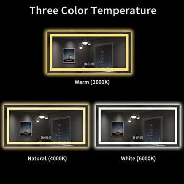 LOAAO LED Bathroom Mirror with Dimmable Lights and Anti-Fog