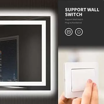 LOAAO LED Bathroom Mirror with Dimmable Lights and Anti-Fog