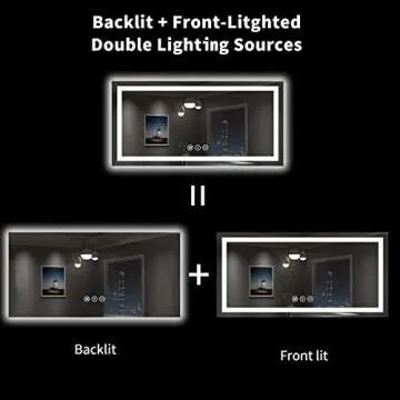 LOAAO LED Bathroom Mirror with Dimmable Lights and Anti-Fog