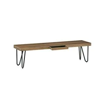 Amazon Brand - Rivet Hairpin Wood and Metal Console Table Bench, Brown, 15.7"D x 59.1"W x 15.7"H
