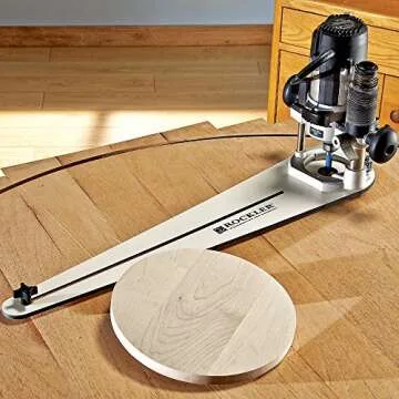 Rockler Circle Cutter Router Jig – Router Circle Cutting Jig Cuts Perfect Circles from 10” to 52” D - Circle Cutting Jig Includes Two Center Pivot Pins - Circle Cutting Tool Fits Most Popular Routers
