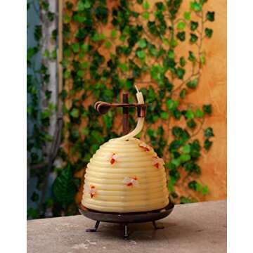Candle by the Hour 70-Hour Beehive Candle, Eco-friendly Natural Beeswax with Cotton Wick