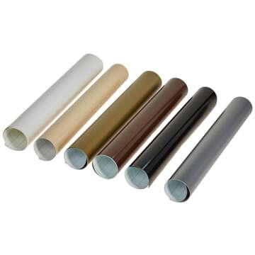 Cricut Premium Vinyl - Permanent, 12” x 12” Adhesive Decal Sheets Basics Sampler - Black, White, Coffee, Golden, Silver