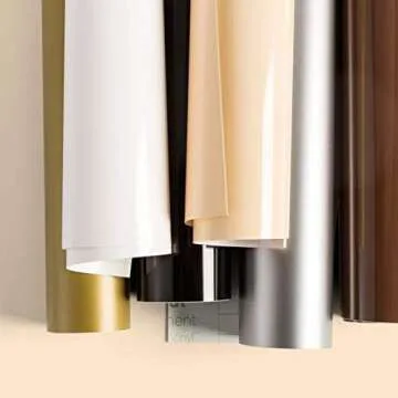 Cricut Premium Vinyl - Permanent, 12” x 12” Adhesive Decal Sheets Basics Sampler - Black, White, Coffee, Golden, Silver