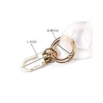 AUMEY Large Flat Chain Strap - Acrylic Clear Chain Luxury Handbag Strap Fashionable Replacement Purse Clutches Handles for Purse Handbags DIY Crafts, 15.7 inch of Each … (02- Transparent)