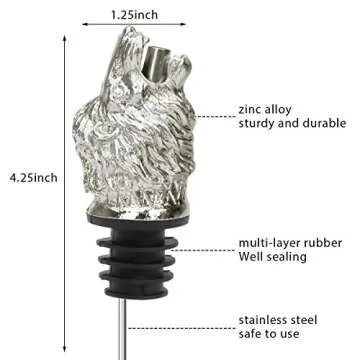 Coitak Lion Head Wine Pourer Spout, Wine Bottle Stopper for Home and bar, Animal Wine Pourer and Sto...