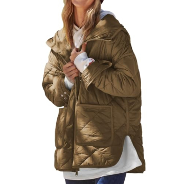 Dyexces Woman's Cozy Quilted Puffer Jacket for Winter