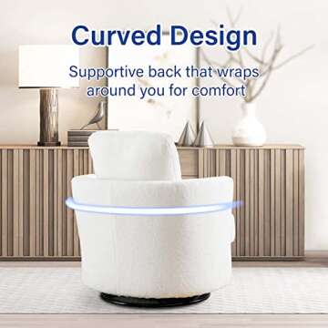 ODUWA Teddy Sherpa Swivel Barrel Chair - 360° Comfort