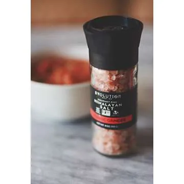 Evolution Salt Himalayan Gourmet Pink Salt, 100% Pure and Raw With 84 Trace Elements and Minerals. All Natural, Healthy, Kosher, and Non-GMO, Glass Grinder 4 Ounce, Course Grind
