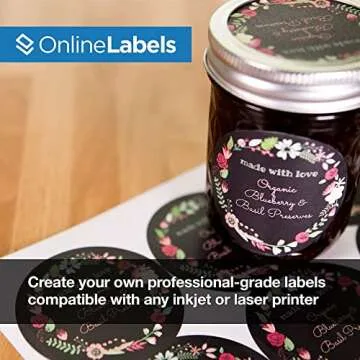 2.5" Round Printable Labels - 1200 White Circle Stickers