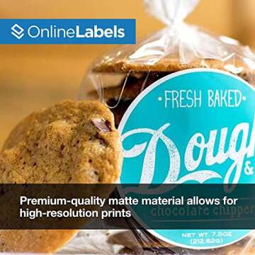 2.5" Round Printable Labels - 1200 White Circle Stickers