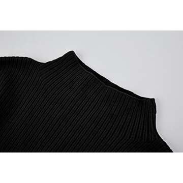 Stylish Trish Lucia Womens Turtleneck Oversized Dress Black