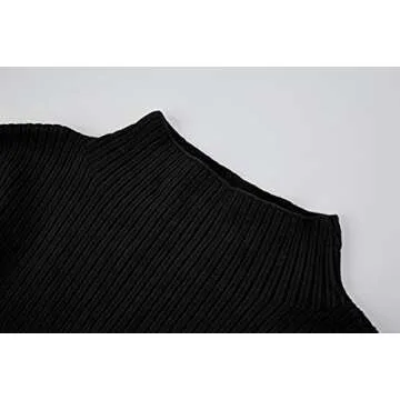 Stylish Trish Lucia Womens Turtleneck Oversized Dress Black