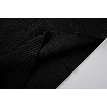 Stylish Trish Lucia Womens Turtleneck Oversized Dress Black