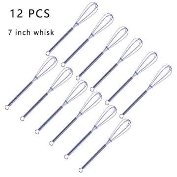 12 Pcs 7 Inch Mini Whisks Wire Wisk Kitchen