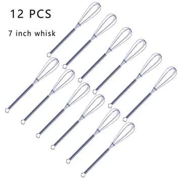 12 Pcs 7 Inch Mini Whisks Wire Wisk Kitchen