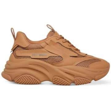 Steve Madden Women's Possession Sneaker, Almond, 7.5