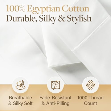 LANE LINEN Luxury Egyptian Cotton King Sheets Set