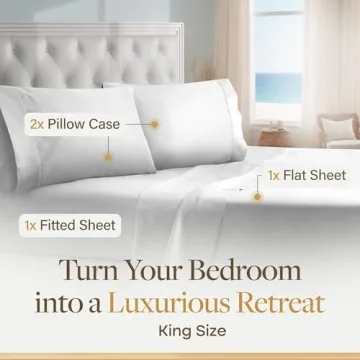 LANE LINEN Luxury Egyptian Cotton King Sheets Set