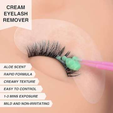 LASHVIEW Eyelash Extension Remover Cream, Light Aloe Flavor Cream,Eyelash Adhesive Remover, Professional Eyelash Extensions Remover for Salon,5g