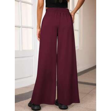 Aleumdr Womens High Waist Wide Leg Pants Lounge Joggers Baggy Sweatpants Casual Loose Yoga Pants wit...