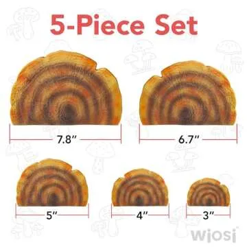 Wiosi 5-Piece Turkey Gill Mushroom Floating Shelves for Decorating Wall | Shelves for Room Wall | Perfect Floating Shelves for Room Decor | Leopard Gecko Tank Accessories