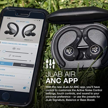 JLab Epic Air Sport ANC Bluetooth Earbuds for Workouts