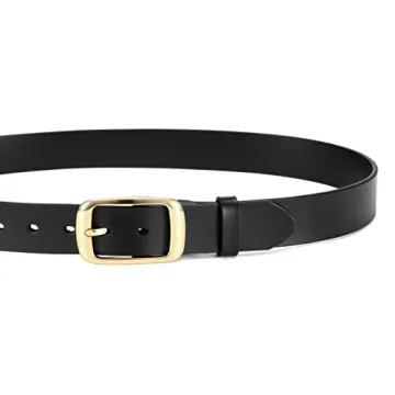 CHAOREN Women's Leather Belt with Gold Buckle for Style
