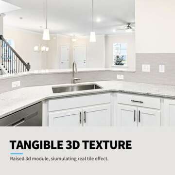 Art3d 10-Sheet Peel and Stick Tile Backsplash - 12"x12" Premium Kitchen Backsplash Peel and Stick Tile, White